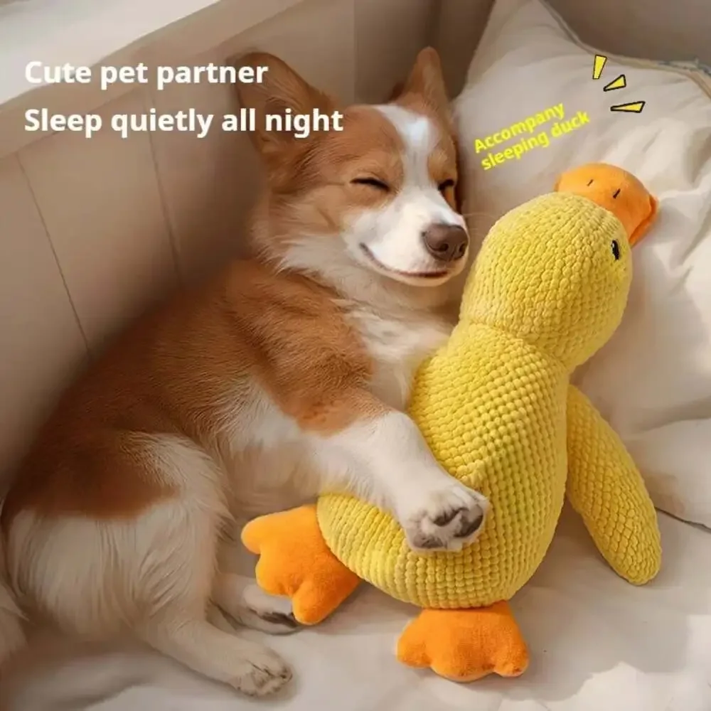 Dog Toy Plush Companion Sleeping Duck Bite Resistant Teeth Grinding Sound Relief